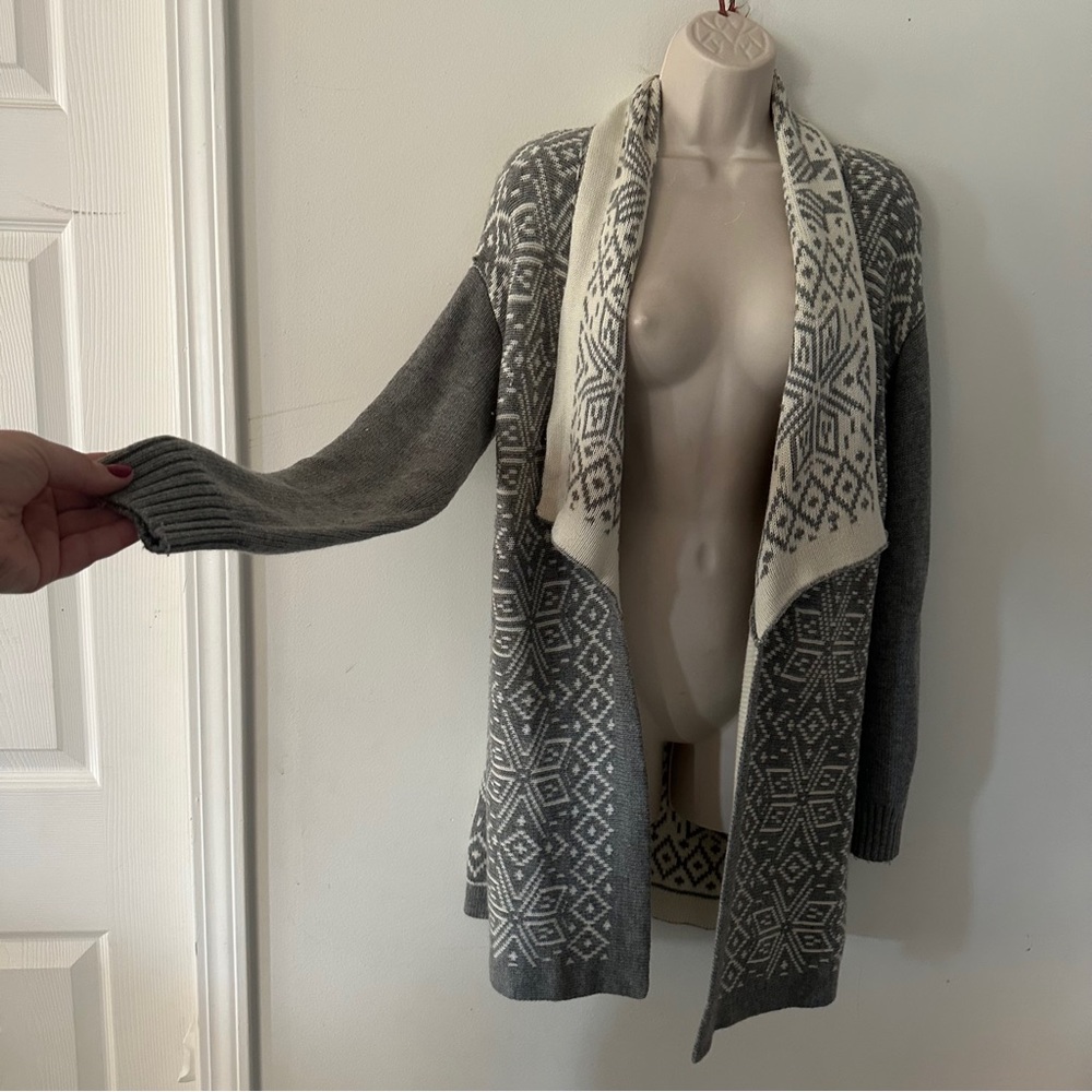 Talbots Wool Cashmere blend fair isle open cardigan (bag13)